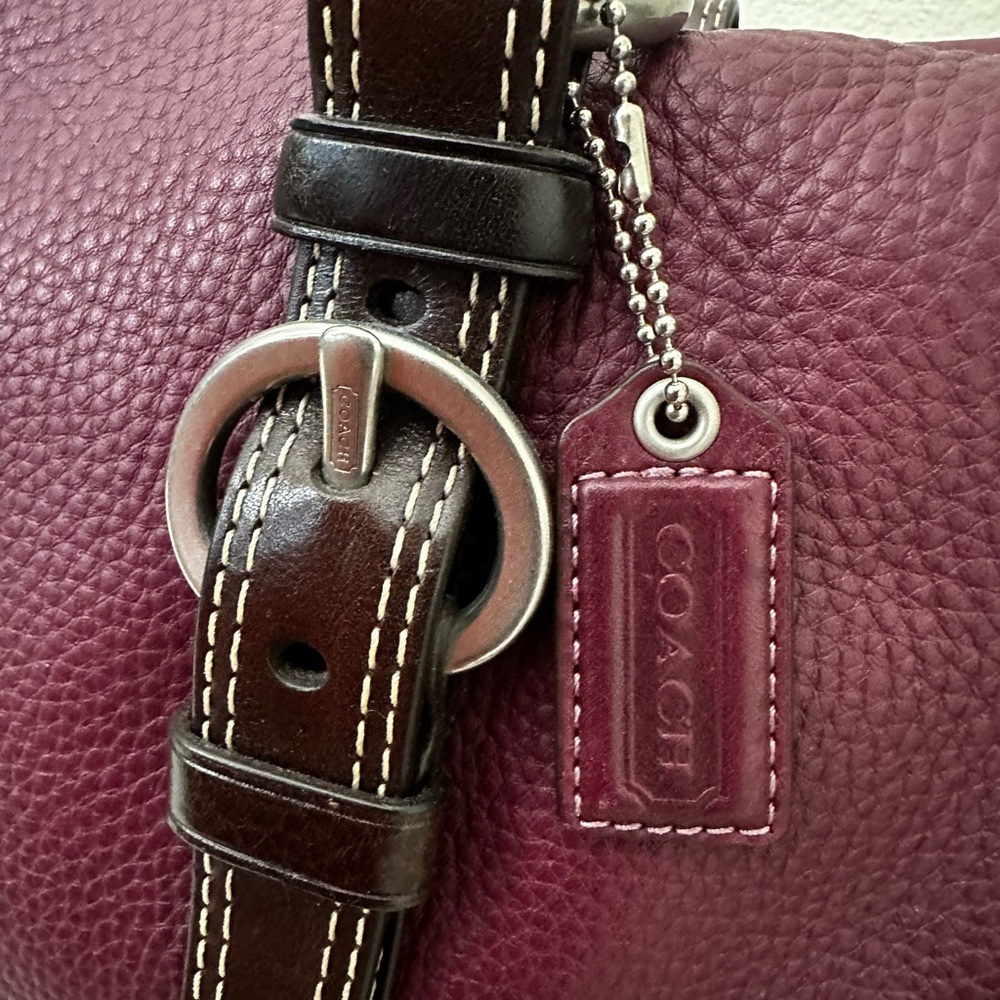 Coach leather satchel in burgundy.  Pre-owned excellent condition. - Picture 5 of 5
